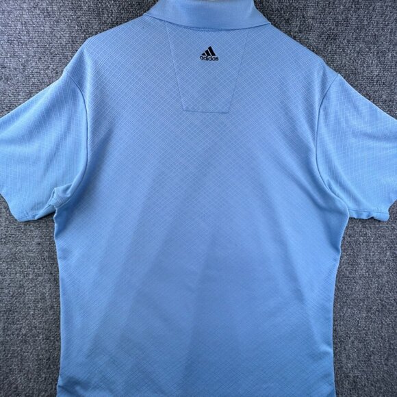 Adidas Golf Climacool Polo Shirt Short Sleeve Blue Geometric Men’s Casual Top - Picture 11 of 12